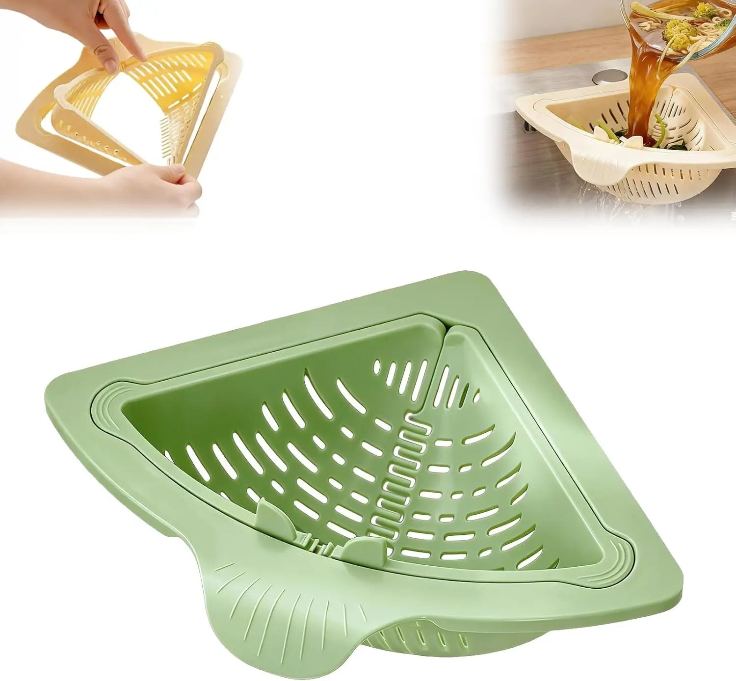 Magnetic Triangle Sink Drain Basket – Corner Strainer & Organizer Sink Drain Strainer Zpaxo