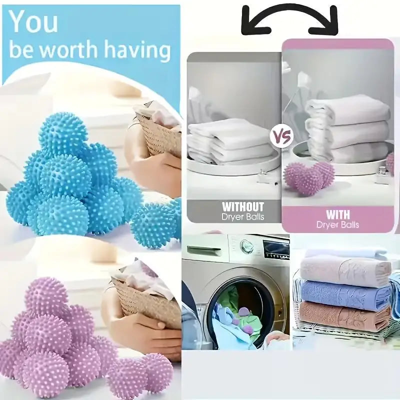 4-Pack Reusable Laundry Balls: Remove Hair, Soften, Anti-Tangle, Reduce Wrinkles, No Power Zpaxo