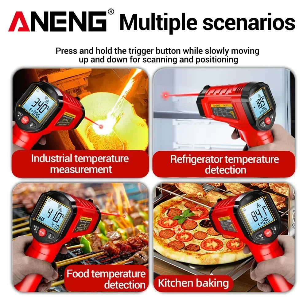 Infrared Meter LCD Display Pyrometer Point Gun Tester Non-contact 50