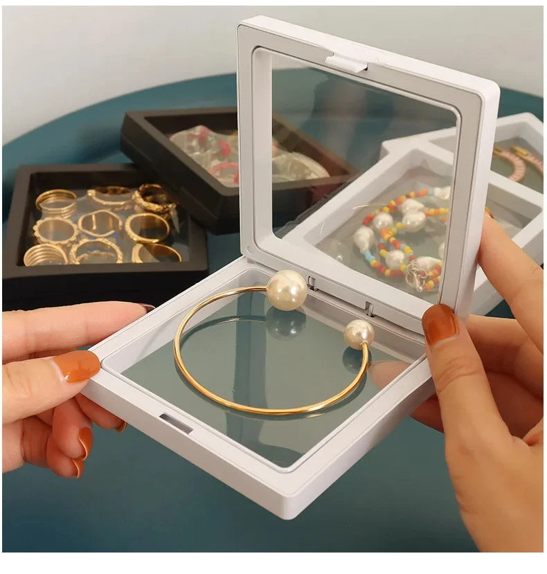 PE Film Jewelry Storage Box 3D Packaging Case Stand Floating Frame