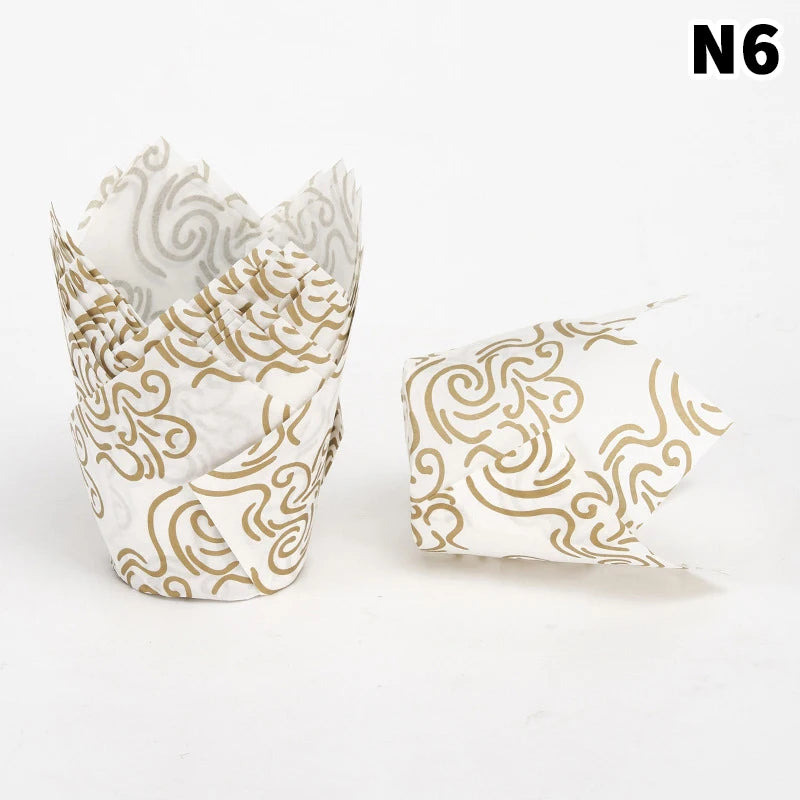 Sets Tulip Muffin Cupcake Paper Cups Oilproof Cupcakes Liners Baking Zpaxo 6