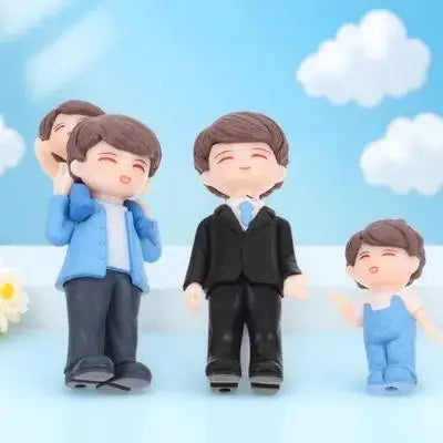 Resin Father Child Decoration Mini Sculpture Desktop Shelf Living