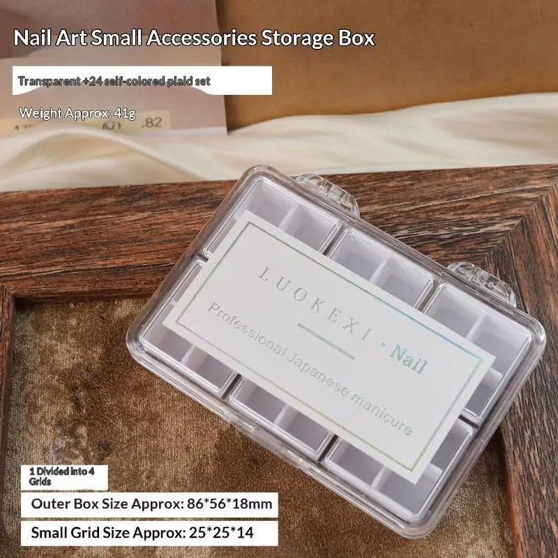 M24Grids Nail Decoration Accessories Storage Box Transparent Jewelry Zpaxo A8