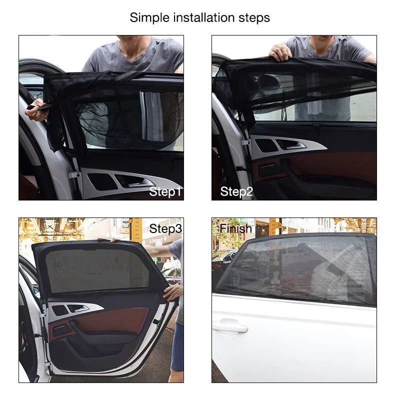 Car Side Window Sunshade – UV Mesh Curtain 2-Pack | SUV & Car