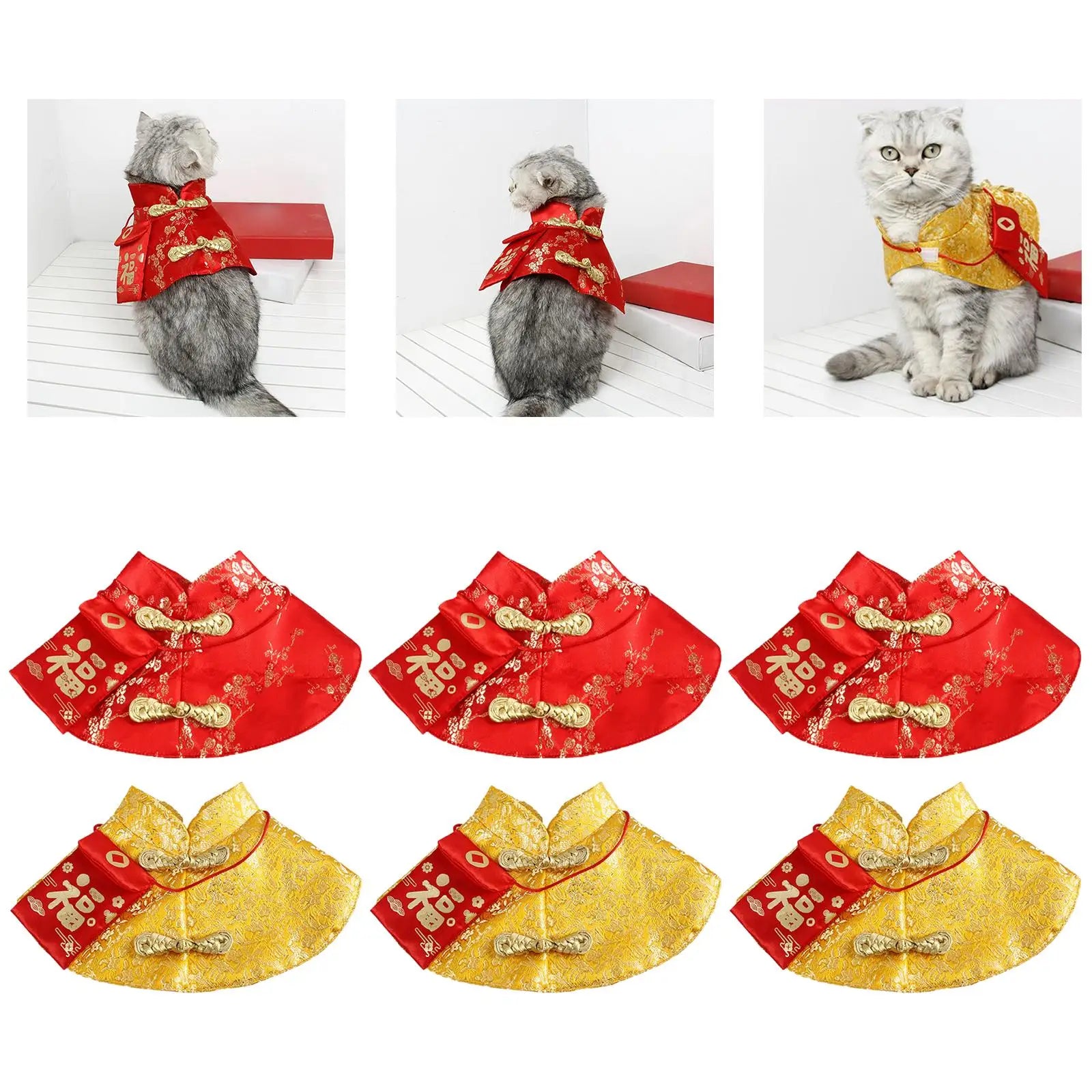 Chinese Cat Year Clothes Cloak Fu Necktie Dress Tang Suit Red Zpaxo