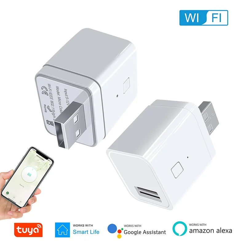 Tuya WIFI Smart Micro USB Adaptor Switch 5V Power Plug Works Life