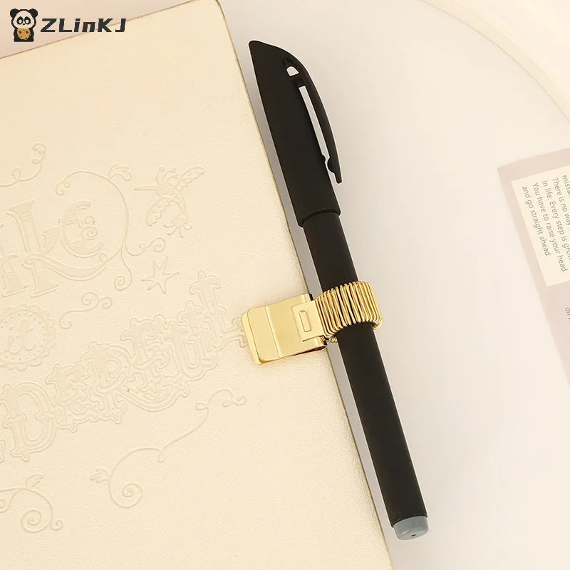 Retro Metal Pen Clip Spring Students Creative School Notebook Zpaxo