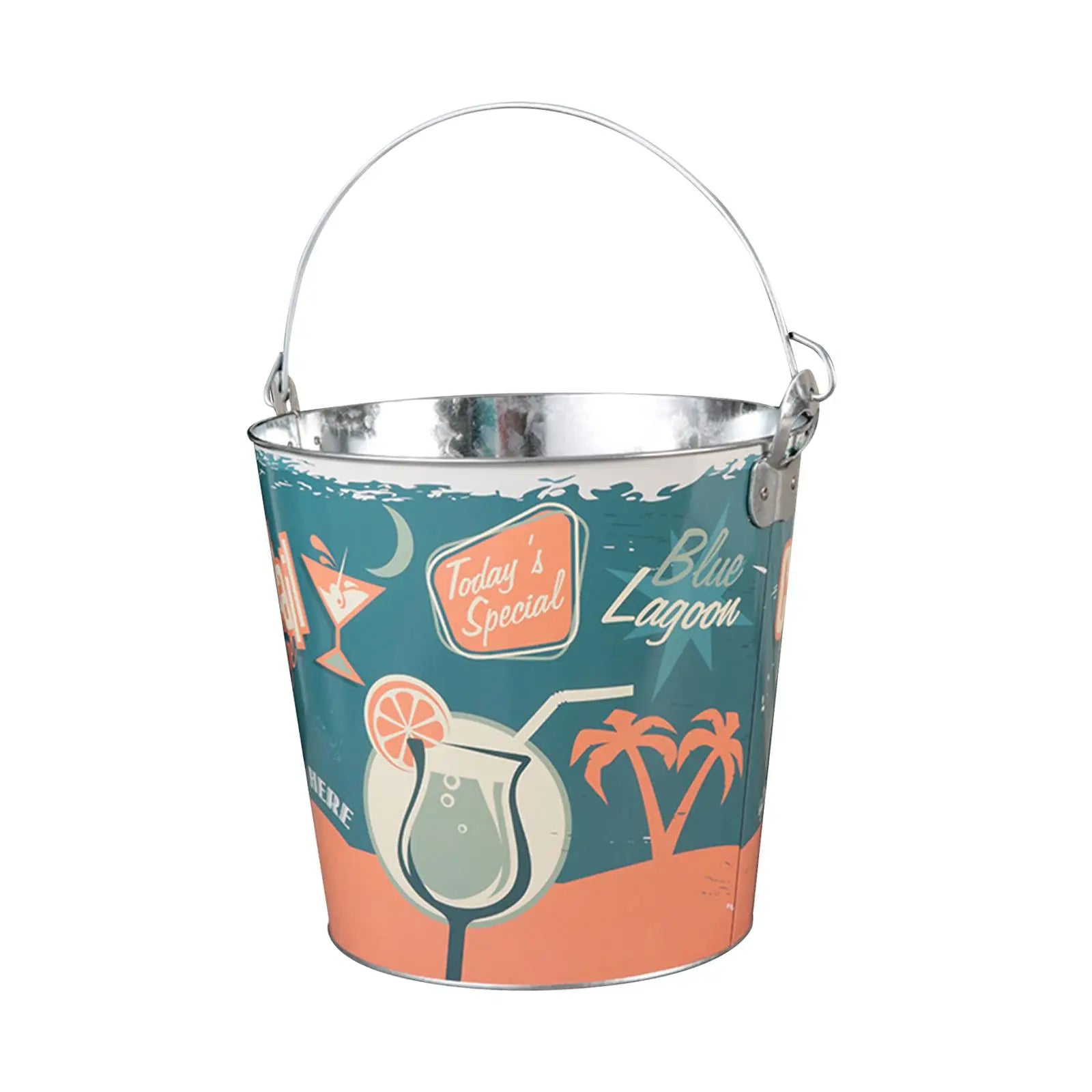 Round Metal Ice Bucket – Wine & Champagne Chiller for Parties Ice Bucket Zpaxo A