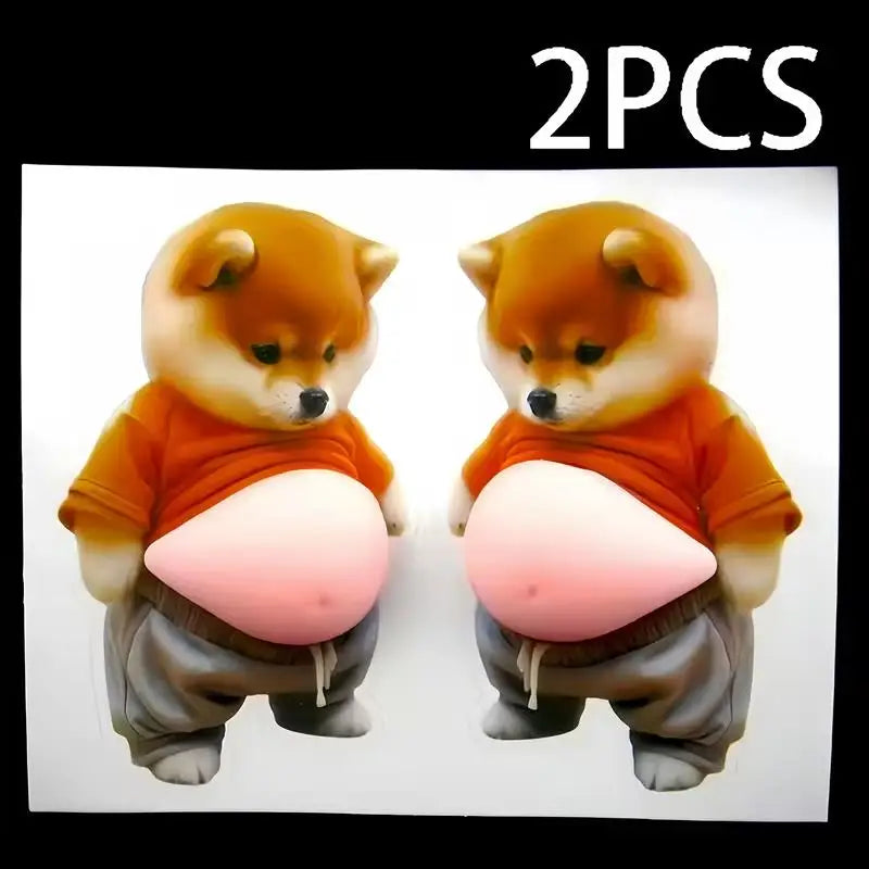 2-Pack 3D Shiba Inu Stickers, Self-Adhesive Decals for Phone, Laptop, Car, Gift for Pet Lovers Zpaxo 2pcs