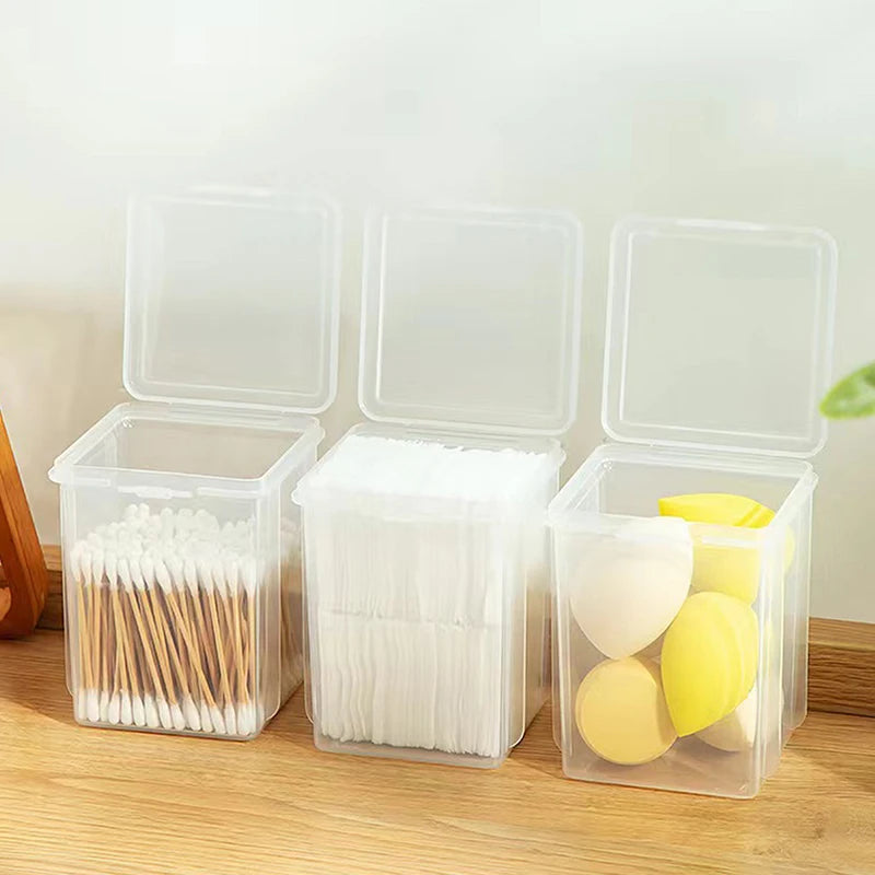 Dust-proof Cotton Swab Storage Box Transparent Beauty Egg Cosmetic Pads Box Cosmetic Sponge Box Bathroom Organizer Case Zpaxo