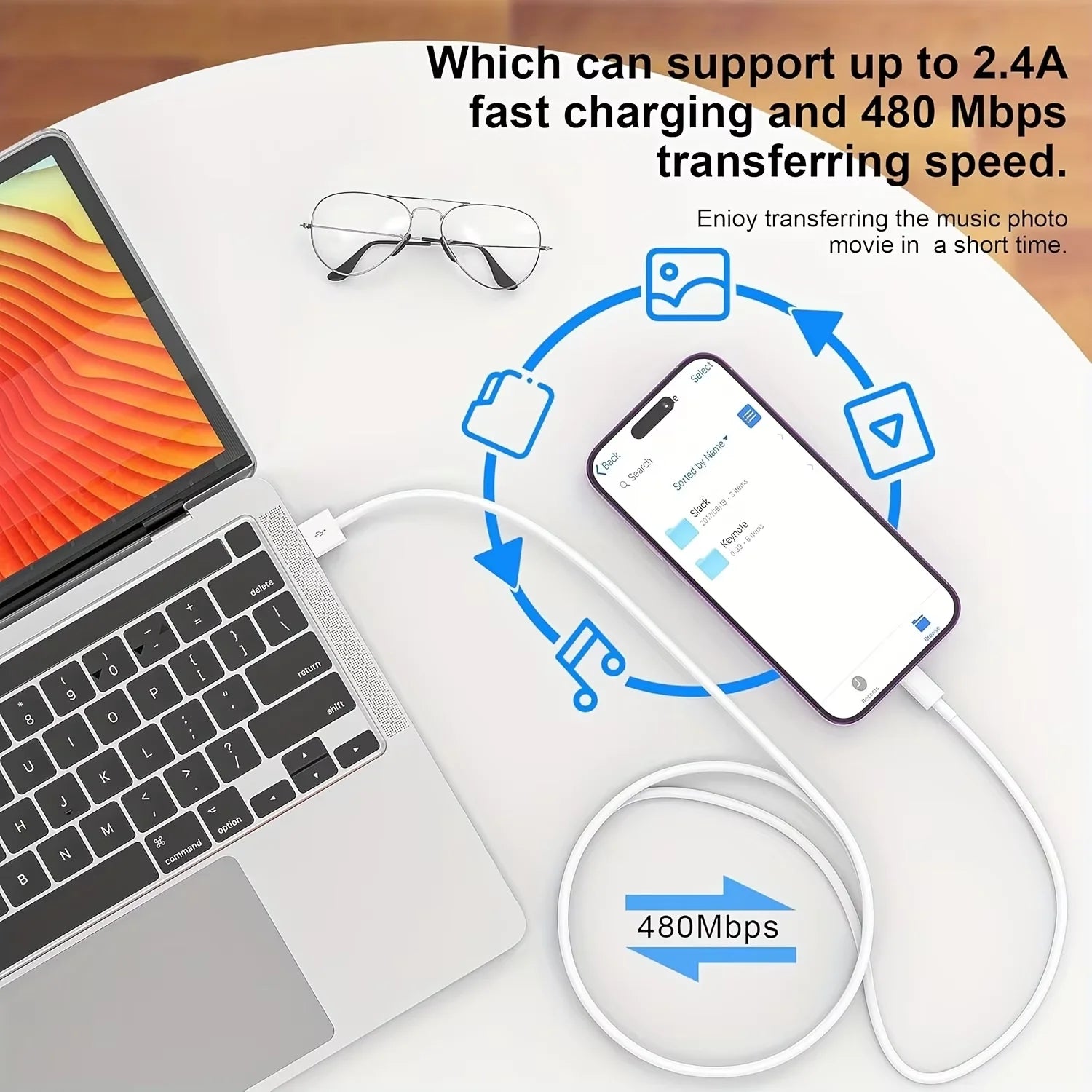 MFI Certified Charger Cable Suitable Iphone 10 FT USB Lightning Data
