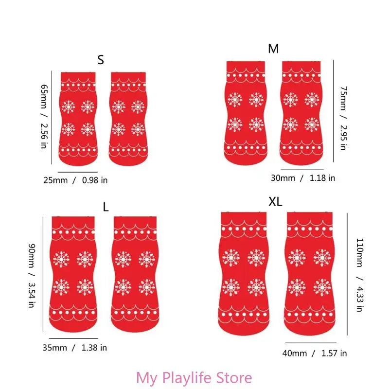 1pair Novelty Holiday Santa Dog Socks Puppy Stockings Festive Canine