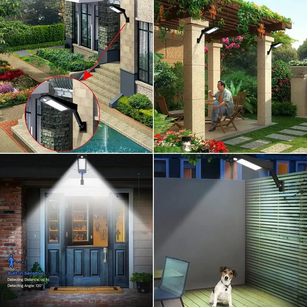 Solar Panel Light Outdoor Waterproof Street Light Rotable Pole Solar Wall Lighting with 4 Mode for Home Garden Pathway Zpaxo