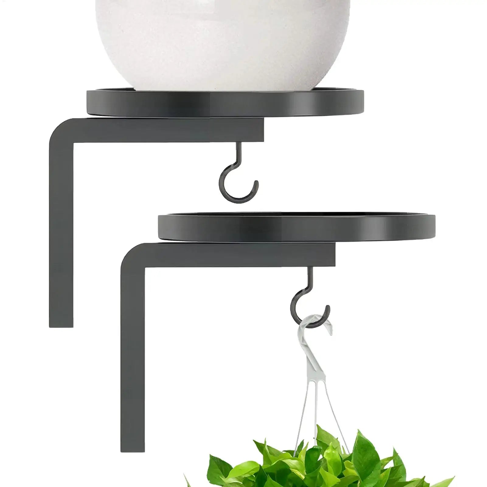 Wall Plant Shelf Heavy Duty Metal Hanger Stand Hooks Space Saving