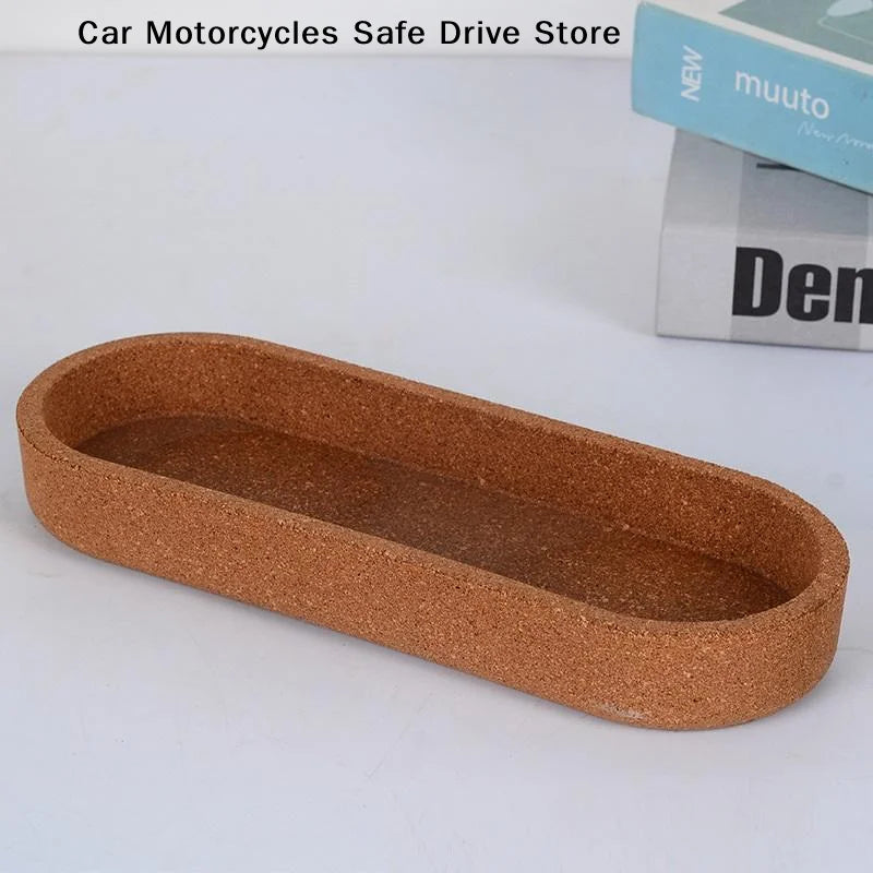 Oval Shape Cork Tray Dispenser Perfume Jewelry Holder Kitchen Tools