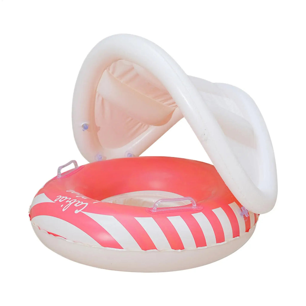 Pool Floats For Kids Blow Up Swimming Ring Seat With Sun Canopy Children's Pool Float For Summer Vacation Travel Hotel Resort Zpaxo