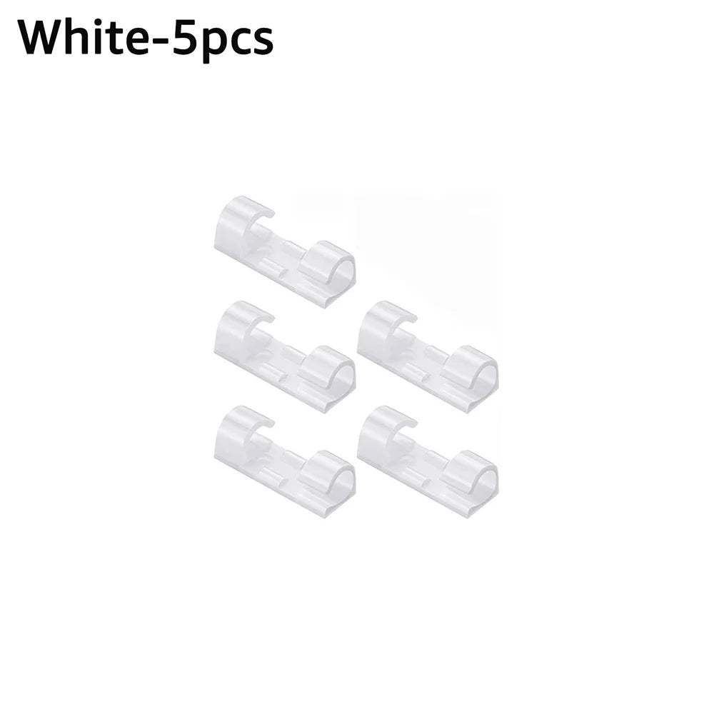 Self-Adhesive Cable Clips – Wire Organizer Holder 5/20 Pack Cable Clips Zpaxo 5pcs White