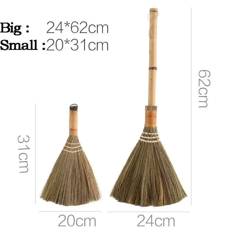 Natural Bamboo Broom & Dustpan Set – Floor Sweeping Tool Broom & Dustpan Set Zpaxo