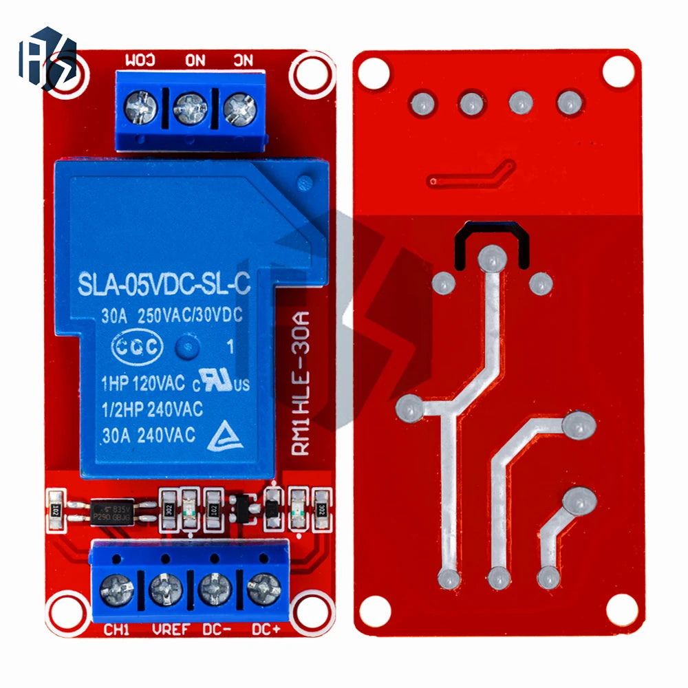 1PC 30A Dual-Channel Optocoupler Relay Module – 5V/12V Isolated Control, High & Low Level Trigger Compatible Zpaxo