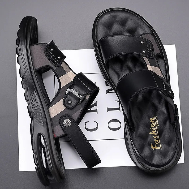 Men Shoes Summer Fashion Sandals Air Cushion Leather Slipper Youth Zpaxo