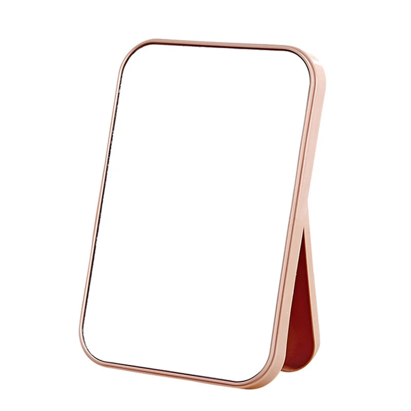 Portable Folding Cosmetic Mirror Simple Square Desktop Makeup Bedroom
