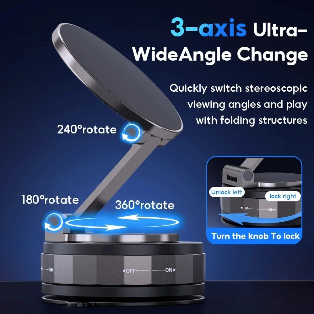 Vacuum Suction Phone Holder Magnetic Car Navigation Bracket 360