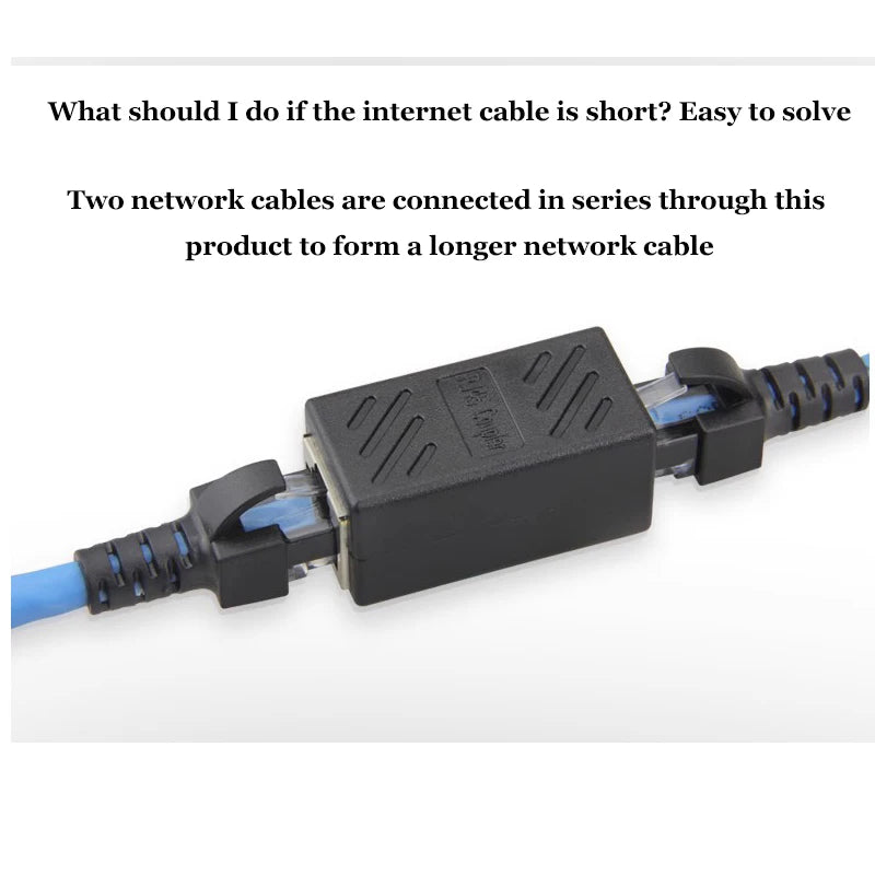 Network Cable Pair Connector Extender Adapter RJ45 Gigabit Dual Pass Zpaxo