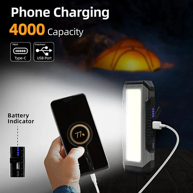KDULIT Magnetic COB LED Work Light – 1000lm, 4000mAh, IPX6