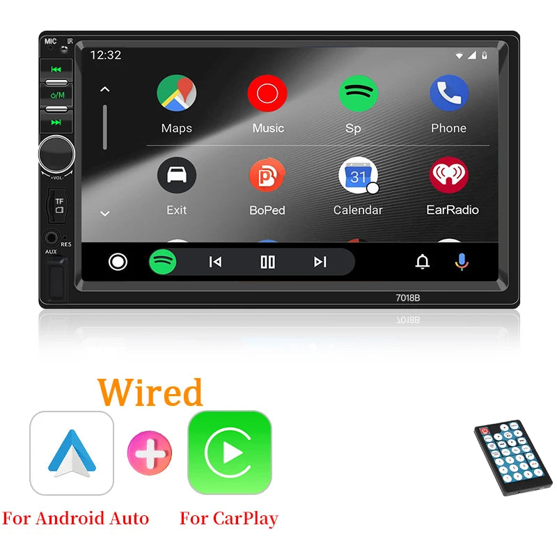 HIPPCRON 1 DIN MP5 Player HD Touch Display Screen Car FM Radio