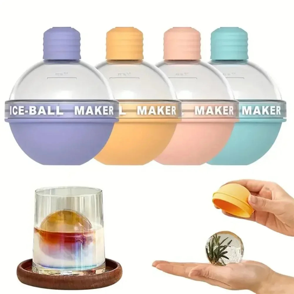Ice Cube Mold Round Ice Hockey Premium Silicone Ice Sphere Molds Seamless 2.5in Ice Balls Kitchen Must-Have for Chilled Zpaxo