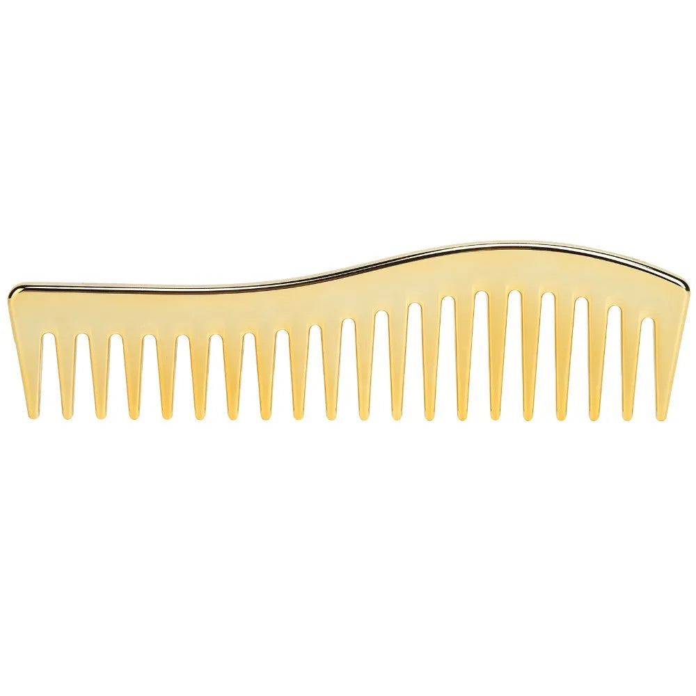 Travel Use No Handle Wide Tooth Comb Plastic Gold Salon Professional Zpaxo Gold