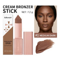 Cream Bronzer Stick and Contour Stick 2-in-1 bronzing and contouring instant depth & dimension to the face flawlessly over base Zpaxo 1medium dark