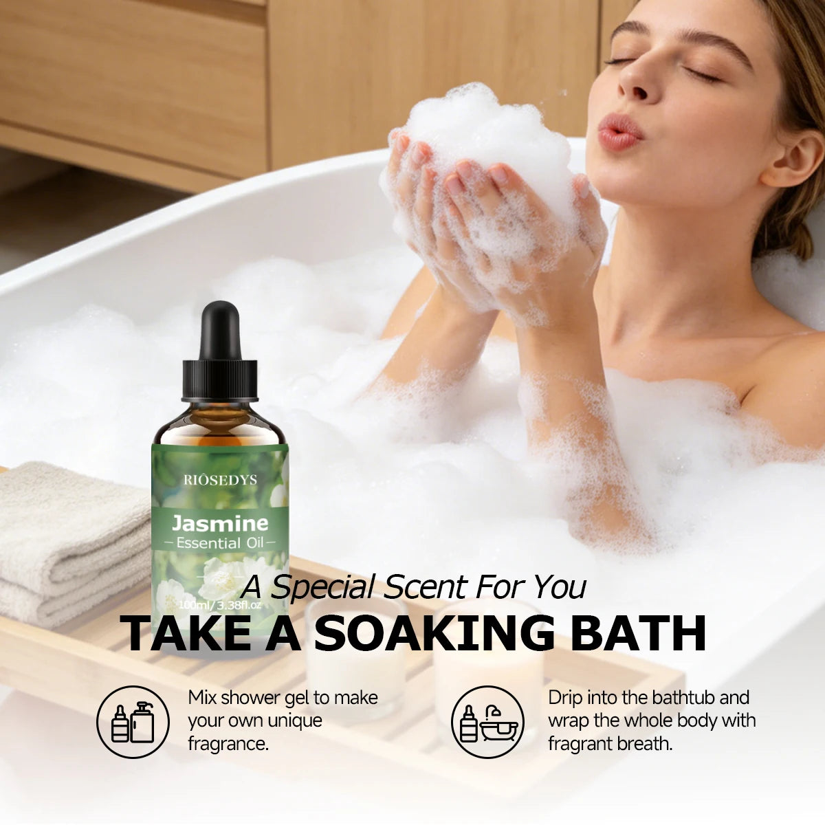 JASMINE ESSENTIAL OIL Moisturizing Nourishing Massage Suitable Zpaxo