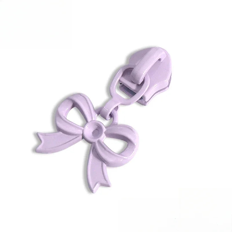 4pcs 3/5 zipper heads cute bow pendants colorful nylon pull bags and clothes zipper heads tab resin zipper heads Zpaxo