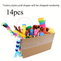 56pcs/28pcs/14pcs Cat Toys Mixed Pack. A Combination of Various Plastic Toys and Plush Toys Suitable for Multiple Cats To Play Zpaxo 14pcs