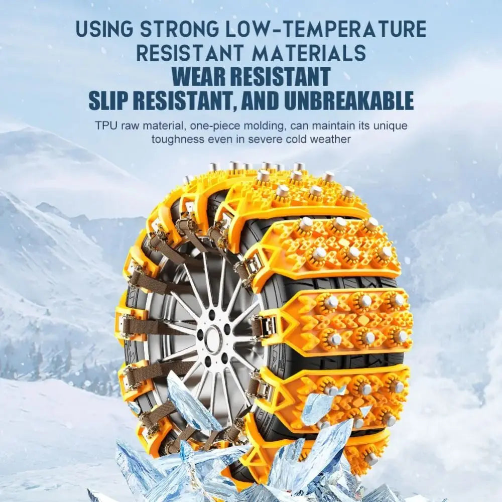 Universal Rubber Car Snow Chains Safe Driving Heavy Duty Anti-skid Zpaxo