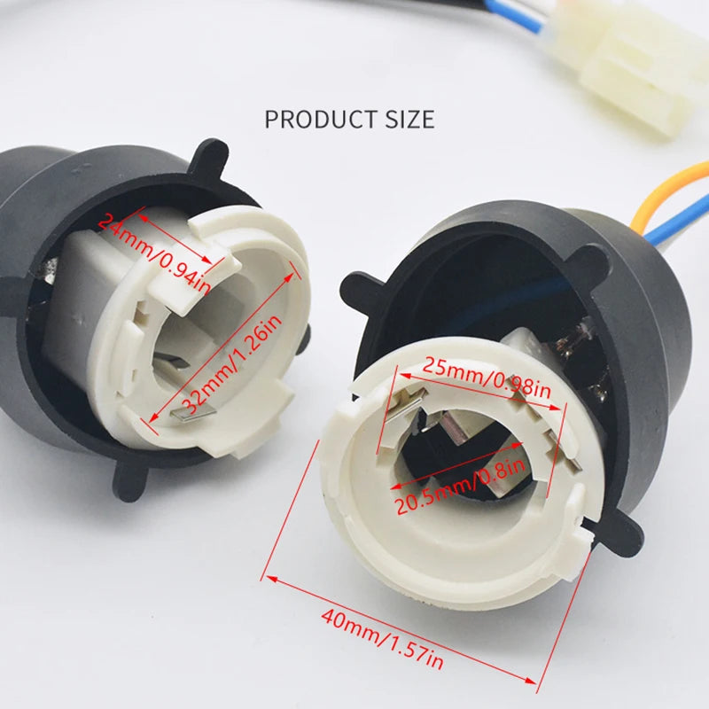 BA20D Motorcycle Bulb Base Socket LED Headlight Holders Adapters
