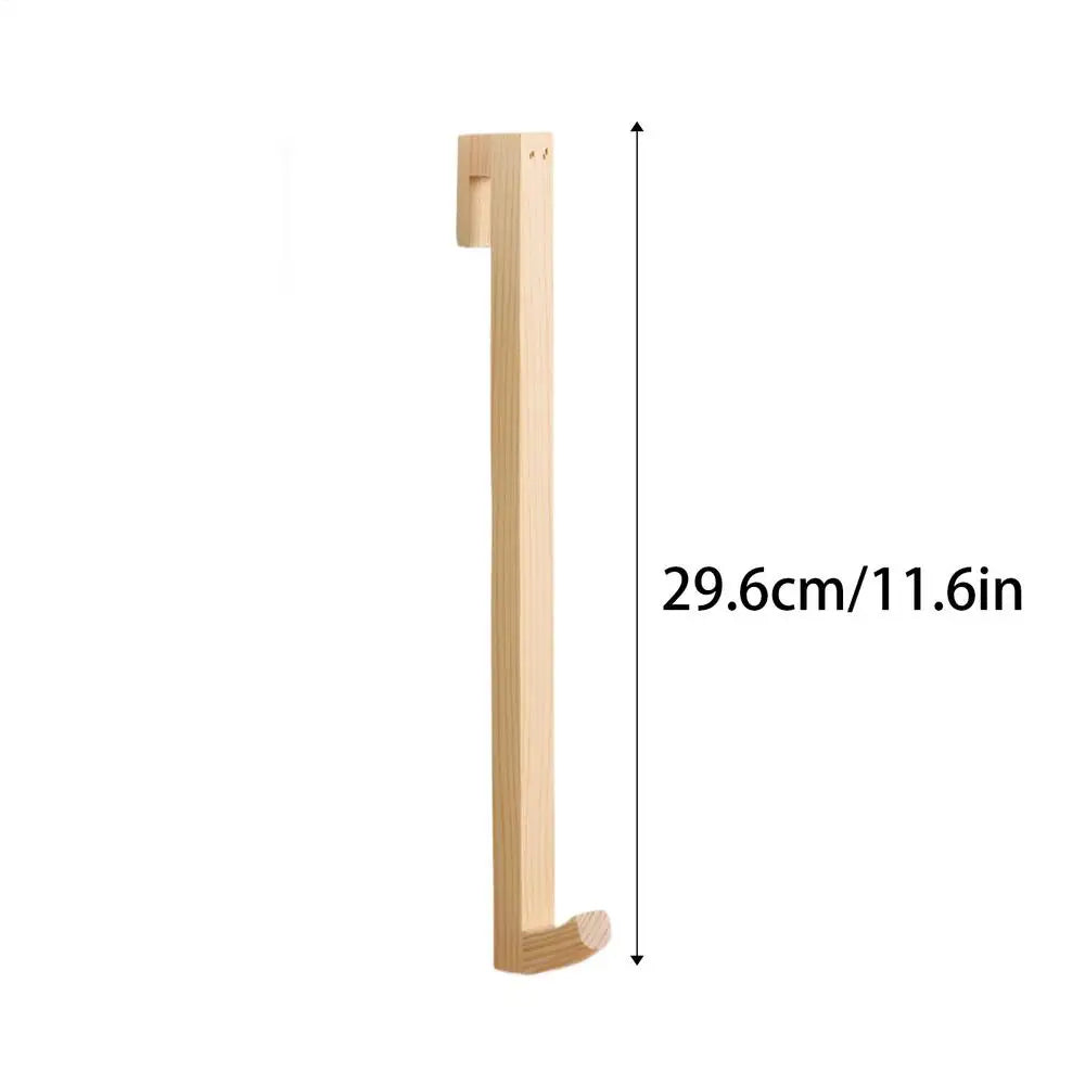 Bathroom Towel Hooks Wooden No Drill Wall Glass Door Shower Holder
