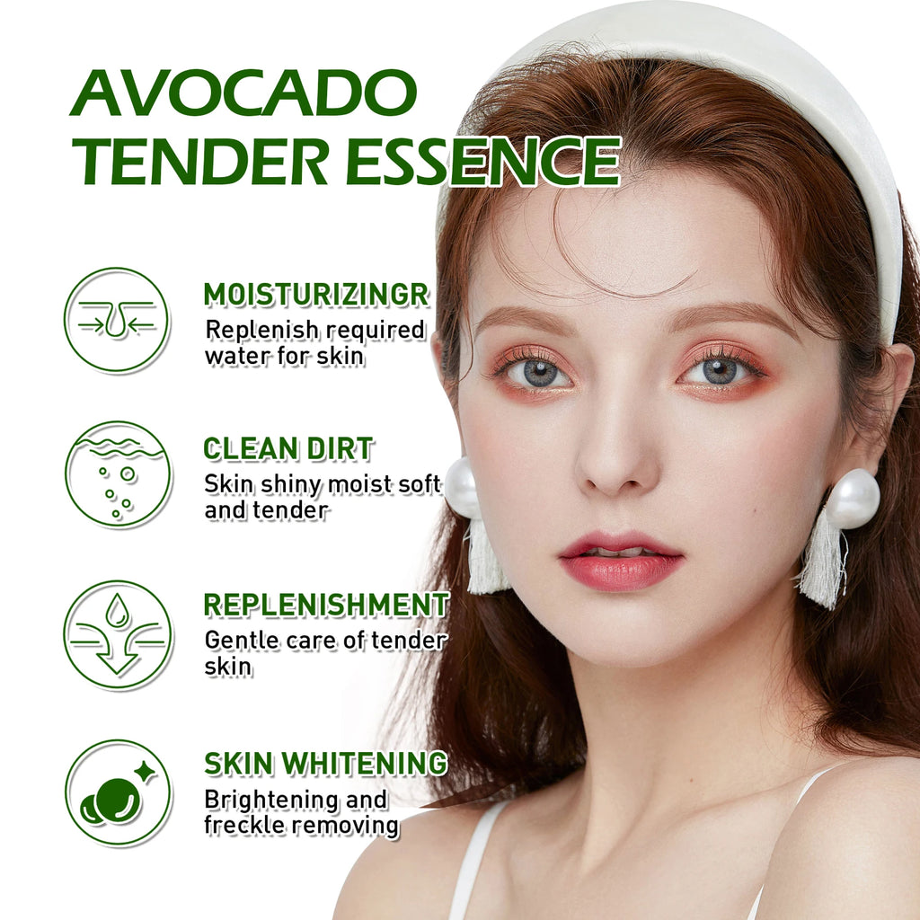 30ml Avocado Face Essence Moisturizing Anti-Aging Whitening Repairing Elastic Facial Serum Skin Care Zpaxo