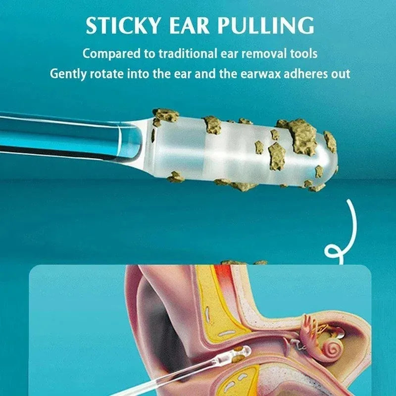 24Pcs Disposable Silicone EarWax Remover sticky ear pick For Kids Olders Adult S/L Ear Cleaner Reusable Adhesive Earpick Zpaxo