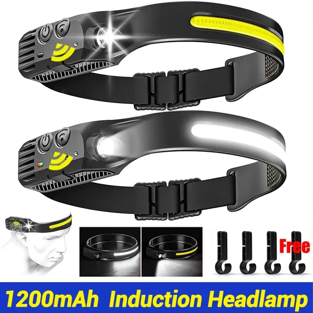 KDULIT LED Rechargeable Headlamp | Motion Sensor, 6 Modes