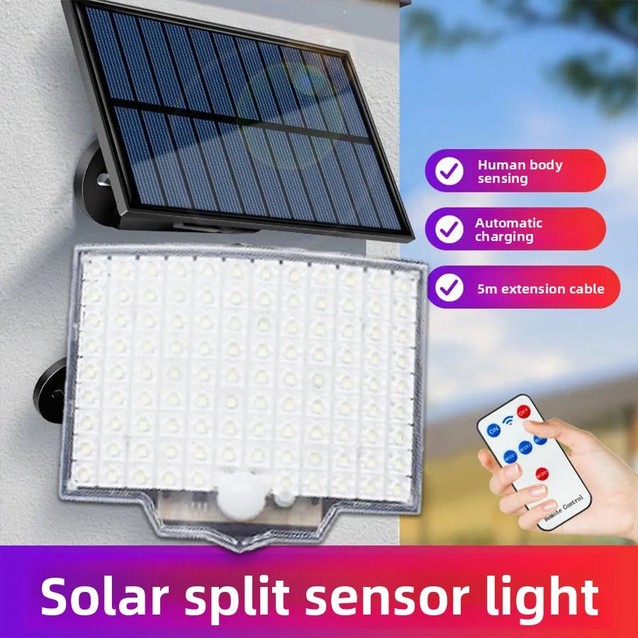 Solar Light 106LED Outdoor Courtyard Remote Control Split Body Human