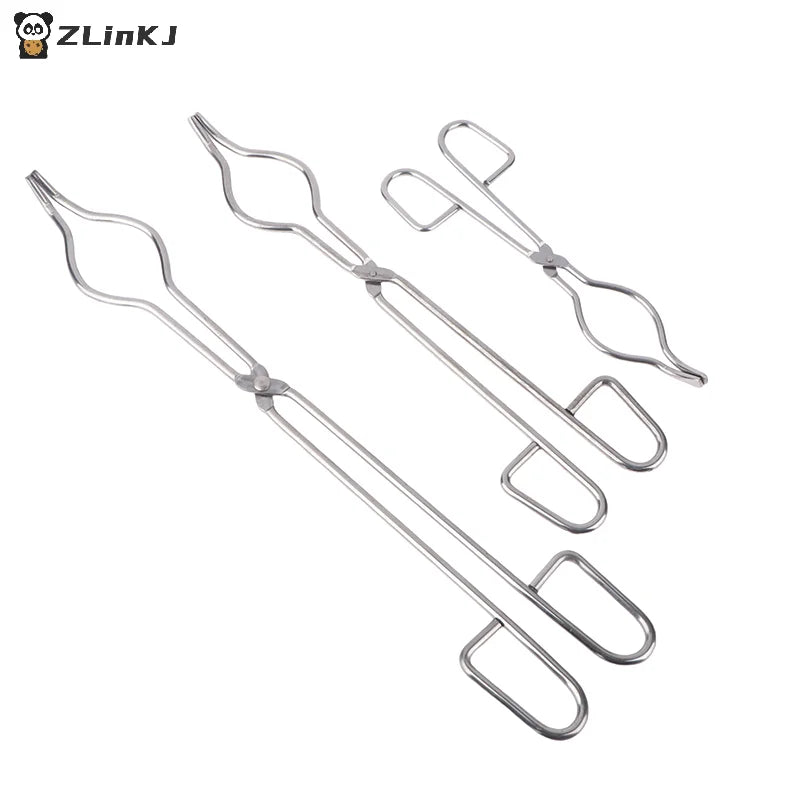 ▶1PCS 20-40cm Professional Stainless Steel Crucible Tongs Melting Plier Holder Chrome Plated Beaker Clamps Zpaxo