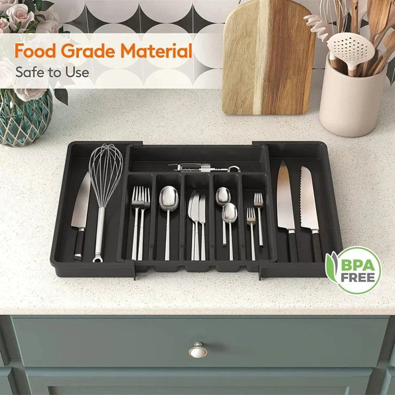 Expandable Cutlery Tray – Adjustable Kitchen Drawer Organizer Drawer Organizer Tray Zpaxo