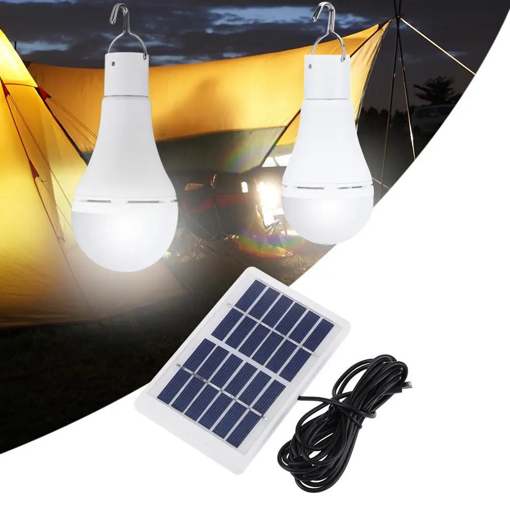 12W Solar Lights Bulb Dimmable Tent Hanging Light Portable USB Zpaxo