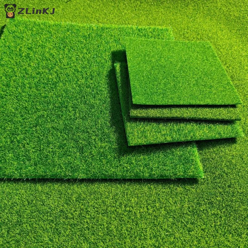 Thick Square Artificial Lawn Carpet Grass Mat DIY Railway Layout Zpaxo