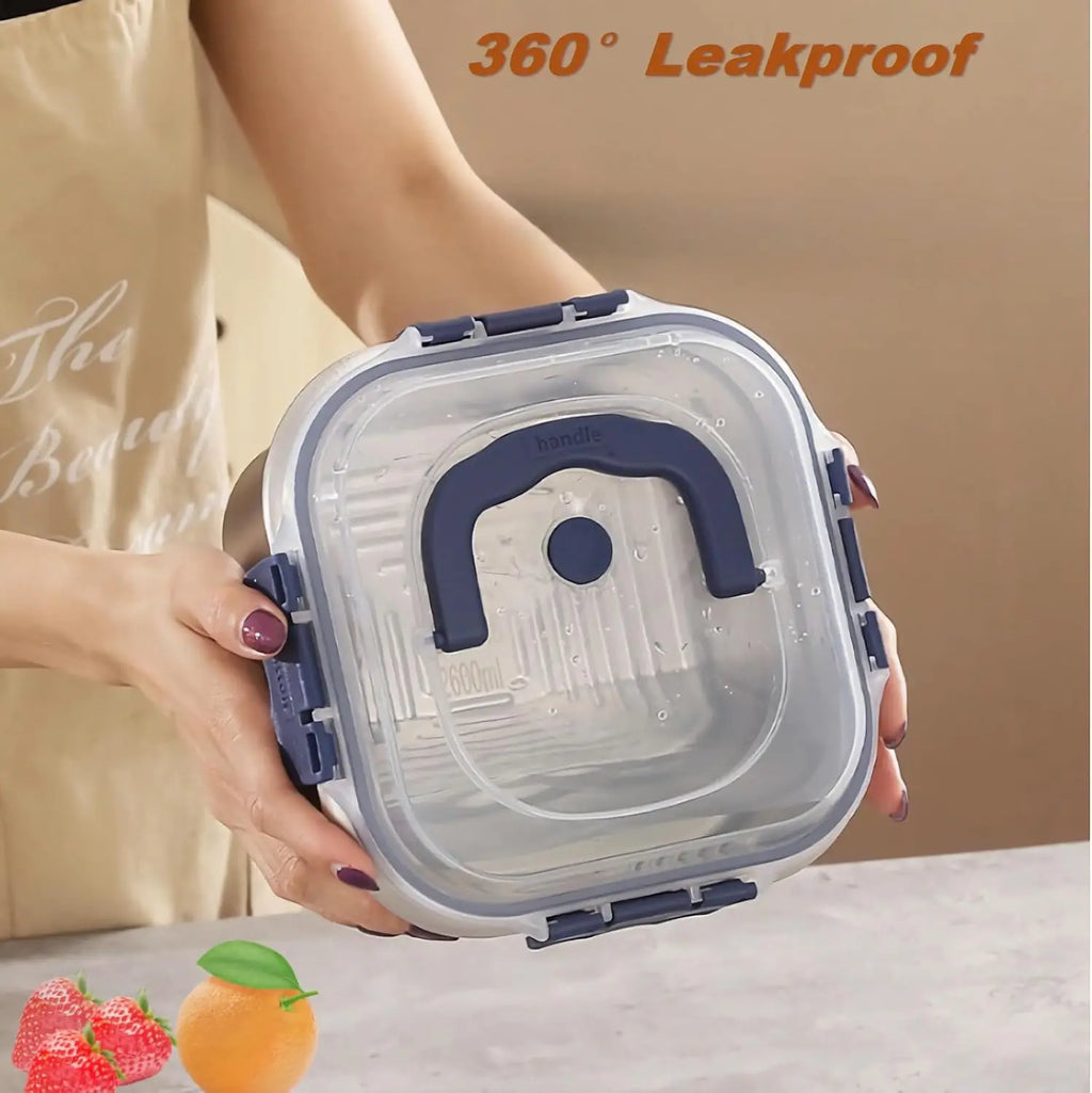 Airtight Stainless Steel Food Storage Container Lid Leakproof Lunch