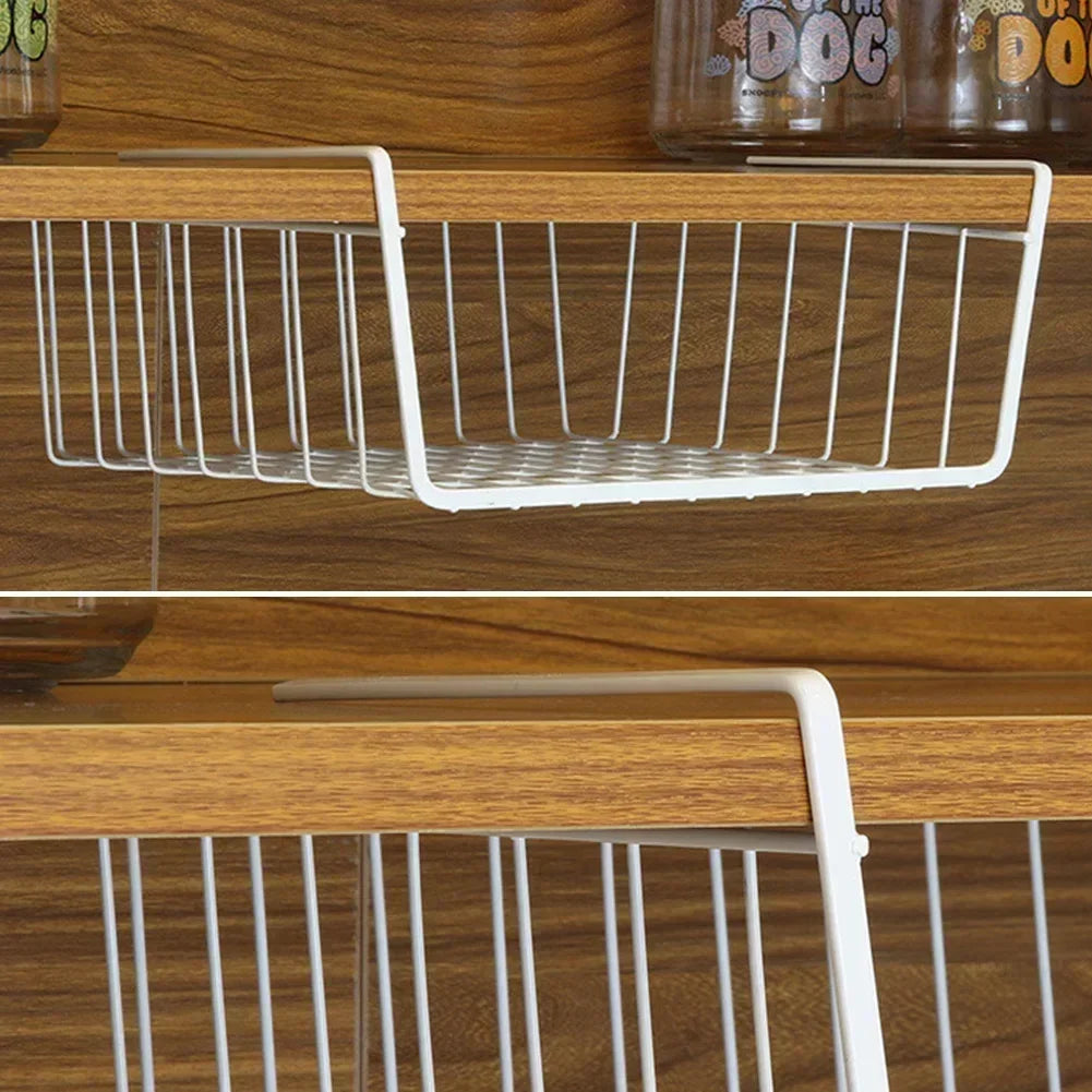 New S/L Cupboard Under Storage Iron Cabinet Closet Desk Hanging Mesh Basket Wire Bookcase Shelf Rack Organizer Zpaxo