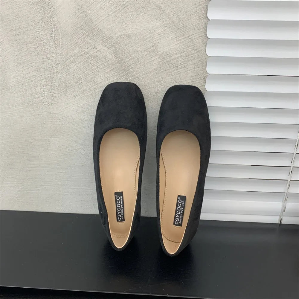 Women Flats Slip Flat Shoes Candy Woman Boat Black Loafers Faux Suede Zpaxo 39 black