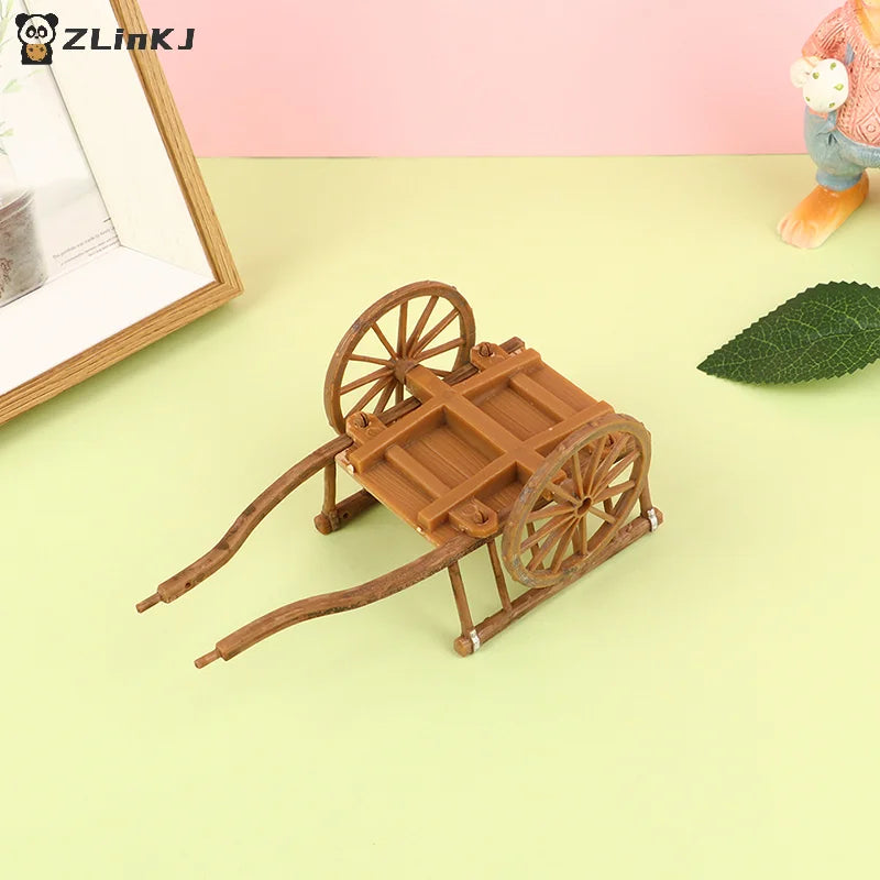 ▶1Pcs Dollhouse Miniature Simulation Assembled Cart Model DIY Accessories Doll Garden Furniture Toys Decoration Zpaxo